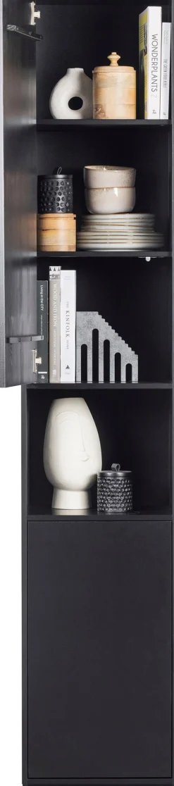 WOOOD Vitrine »Finca FSC®-Kiefernholz mit Druckmechanismus, H 210 x B 40 x T 40 cm« Tragkraft 10 kg pro Boden, schwebende Optik, sichtbare maserung