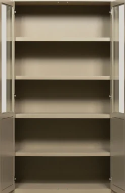 WOOOD Vitrine »Gunnar FSC®-Kiefernholz mit Glasstüren H 217 x B 120 x T 48 cm« Tragkraft 150 kg gesamt, wasserbasierter Schutzlack, Pfleigleicht