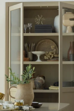 WOOOD Vitrine »Gunnar FSC®-Kiefernholz mit Glasstüren H 217 x B 120 x T 48 cm« Tragkraft 150 kg gesamt, wasserbasierter Schutzlack, Pfleigleicht