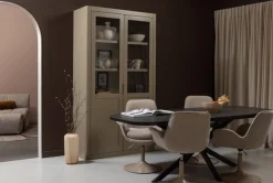 WOOOD Vitrine »Gunnar FSC®-Kiefernholz mit Glasstüren H 217 x B 120 x T 48 cm« Tragkraft 150 kg gesamt, wasserbasierter Schutzlack, Pfleigleicht