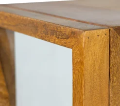 WOOOD Vitrine »Kella Mangoholz mit Glastüren und Glaseinlegeböden 40 x 39 x 137 cm« Tragkraft 5–7 kg pro Glasboden, Wandbefestigung empfohlen