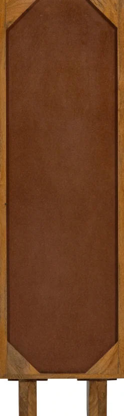 WOOOD Vitrine »Kella Mangoholz mit Glastüren und Glaseinlegeböden 40 x 39 x 137 cm« Tragkraft 5–7 kg pro Glasboden, Wandbefestigung empfohlen