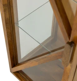 WOOOD Vitrine »Kella Mangoholz mit Glastüren und Glaseinlegeböden 40 x 39 x 137 cm« Tragkraft 5–7 kg pro Glasboden, Wandbefestigung empfohlen