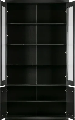 WOOOD Vitrine »Organize FSC®-Kiefernholz mit Glastüren, H 215 x B 110 x T 44 cm« Tragkraft 15 kg pro Boden, höhenverstellbare Böden, pfleigleicht
