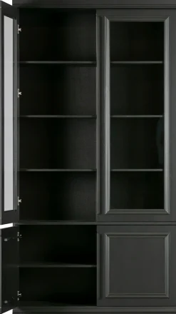 WOOOD Vitrine »Organize FSC®-Kiefernholz mit Glastüren, H 215 x B 110 x T 44 cm« Tragkraft 15 kg pro Boden, höhenverstellbare Böden, pfleigleicht