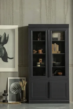 WOOOD Vitrine »Organize FSC®-Kiefernholz mit Glastüren, H 215 x B 110 x T 44 cm« Tragkraft 15 kg pro Boden, höhenverstellbare Böden, pfleigleicht