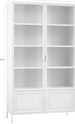 WOOOD Vitrine »Ronja XL Metall pulverbeschichtet mit Glastüren, H189 x B110 x T43 cm« Tragkraft 20 kg pro Boden, pfleigleicht, einfach zu montierbar