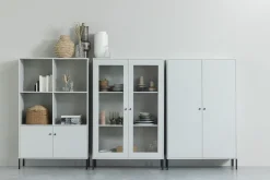 WOOOD Vitrine »Xam FSC®-Kiefernholz geschliffen mit offenen Fächern 100x40x155 cm« Sichtbare Maserung, Tragkraft 15 kg pro Boden, einfach zu montieren