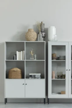 WOOOD Vitrine »Xam FSC®-Kiefernholz geschliffen mit offenen Fächern 100x40x155 cm« Sichtbare Maserung, Tragkraft 15 kg pro Boden, einfach zu montieren