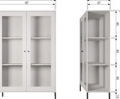 WOOOD Vitrine »Xam FSC®-Kiefernholz geschliffen mit offenen Fächern 100x40x155 cm« Sichtbare Maserung, Tragkraft 15 kg pro Boden, einfach zu montieren