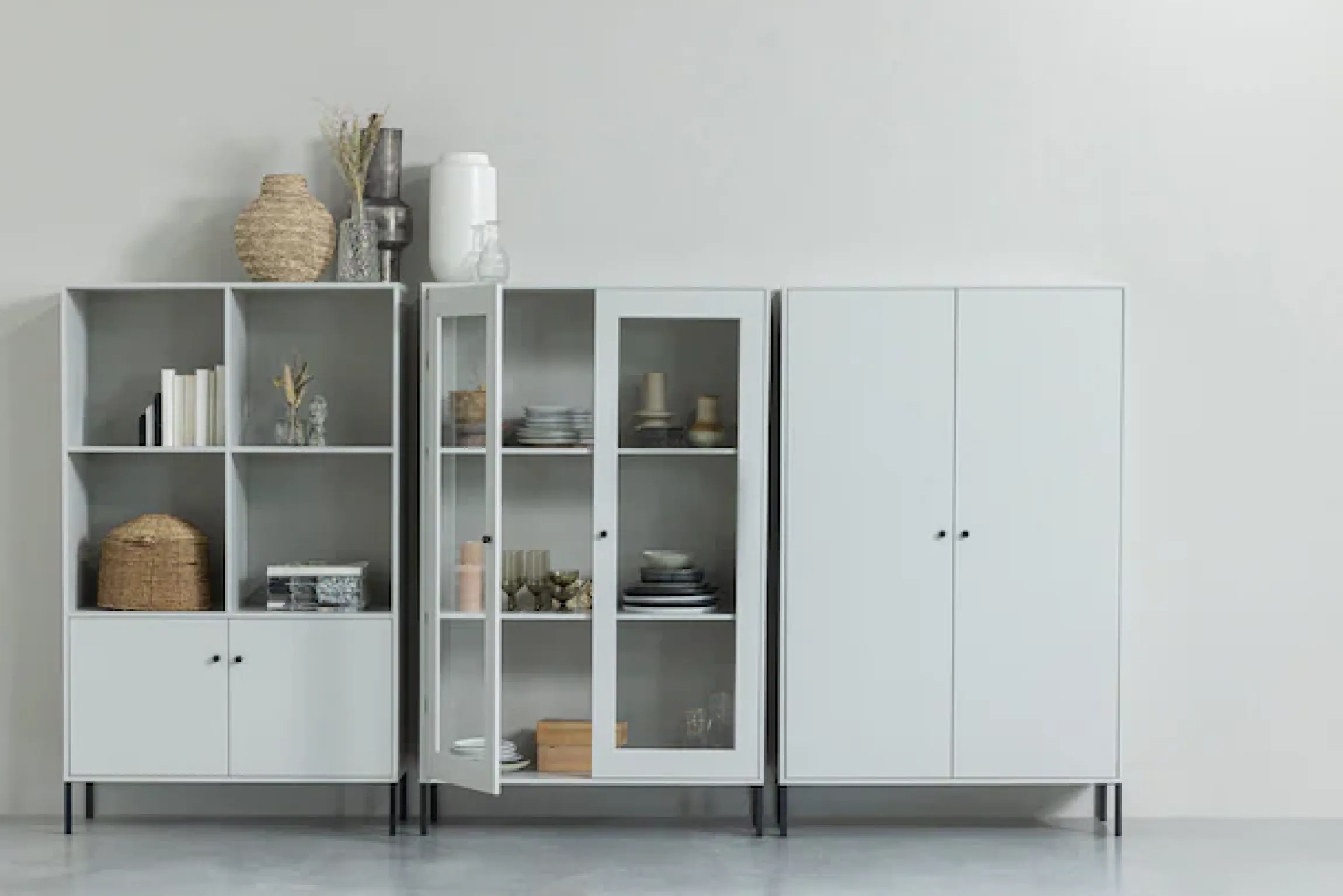 WOOOD Vitrine »Xam FSC®-Kiefernholz geschliffen mit offenen Fächern 100x40x155 cm« Sichtbare Maserung, Tragkraft 15 kg pro Boden, einfach zu montieren