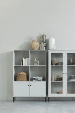 WOOOD Vitrine »Xam FSC®-Kiefernholz geschliffen mit offenen Fächern 100x40x155 cm« Sichtbare Maserung, Tragkraft 15 kg pro Boden, einfach zu montieren