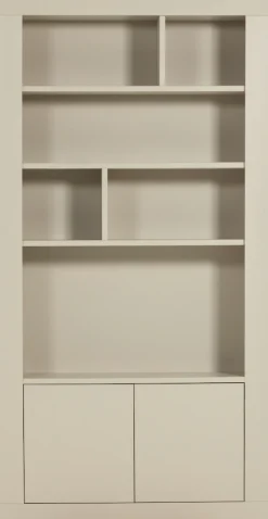WOOOD Wandregal »Wallcover FSC®-Mix Massivkiefer mit Push-to-open B117 x T31 x H229 cm« Gespiegelt montierbar, Tragkraft 30 kg pro Einlegeboden,