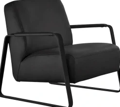 W.SCHILLIG Cocktailsessel »quadroo Loungesessel,« mit bezogenen Armlehnen, Gestell in Schwarz pulverbeschichtet