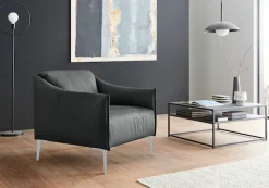 W.SCHILLIG Cocktailsessel »sally Designsessel, zeitlos und bequem, tolle Verarbeitungsdetails« mit Metallfüßen in Silber matt
