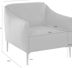 W.SCHILLIG Cocktailsessel »sally Design-Sessel, zeitlos und bequem, tolle Verarbeitungsdetails« mit Metallfüßen in Schwarz pulverbeschichtet