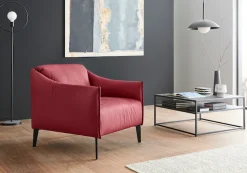 W.SCHILLIG Cocktailsessel »sally Designsessel, zeitlos und bequem, tolle Verarbeitungsdetails« mit Metall-Winkelfüßen in Schwarz pulverbeschichtet