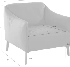W.SCHILLIG Cocktailsessel »sally Designsessel, zeitlos und bequem, tolle Verarbeitungsdetails« mit Metall-Winkelfüßen in Schwarz pulverbeschichtet