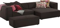 W.SCHILLIG Ecksofa »around-the-block, modern und elegant, bequem, L-Form« mit eleganter Biese, mit Federkern