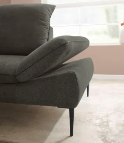 W.SCHILLIG Ecksofa »enjoy&MORE, Designsofa, elegant und bequem, L-Form« Sitztiefenverstellung, Füße schwarz pulverbeschichtet, Breite 294 cm