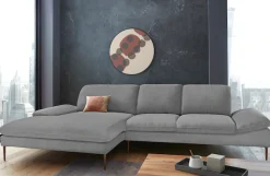 W.SCHILLIG Ecksofa »enjoy&MORE, Designsofa, bequem, elegant und zeitlos, L-Form« Sitztiefenverstellung, Füße bronze pulverbeschichtet, Breite 340 cm