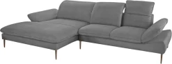 W.SCHILLIG Ecksofa »enjoy&MORE, Designsofa, bequem, elegant und zeitlos, L-Form« Sitztiefenverstellung, Füße bronze pulverbeschichtet, Breite 340 cm