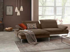 W.SCHILLIG Ecksofa »enjoy&MORE, Designsofa, elegant und bequem, L-Form« mit Sitztiefenverstellung, Füße Chrom glänzend, Breite 294 cm