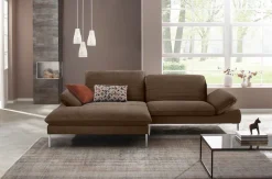 W.SCHILLIG Ecksofa »enjoy&MORE, Designsofa, elegant und bequem, L-Form« mit Sitztiefenverstellung, Füße Chrom glänzend, Breite 294 cm