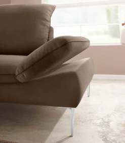 W.SCHILLIG Ecksofa »enjoy&MORE, Designsofa, elegant und bequem, L-Form« mit Sitztiefenverstellung, Füße Chrom glänzend, Breite 294 cm