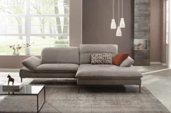 W.SCHILLIG Ecksofa »enjoy&MORE, Designsofa, elegant und bequem, L-Form« Sitztiefenverstellung, Füße bronze pulverbeschichtet, Breite 294 cm