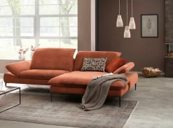 W.SCHILLIG Ecksofa »enjoy&MORE« in Living coral, Füße schwarz pulverbeschichtet, Breite 294 cm