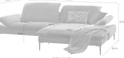 W.SCHILLIG Ecksofa »enjoy&MORE« in Living coral, Füße schwarz pulverbeschichtet, Breite 294 cm