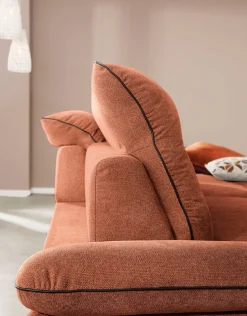 W.SCHILLIG Ecksofa »enjoy&MORE« in Living coral, Füße schwarz pulverbeschichtet, Breite 294 cm