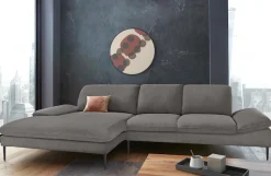 W.SCHILLIG Ecksofa »enjoy&MORE, Designsofa, bequem, zeitlos und elegant, L-Form« Sitztiefenverstellung, Füße schwarz pulverbeschichtet, Breite 340 cm