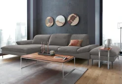 W.SCHILLIG Ecksofa »enjoy&MORE, Designsofa, bequem, zeitlos und elegant, L-Form« Sitztiefenverstellung, Füße schwarz pulverbeschichtet, Breite 340 cm