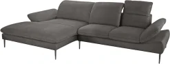 W.SCHILLIG Ecksofa »enjoy&MORE, Designsofa, bequem, zeitlos und elegant, L-Form« Sitztiefenverstellung, Füße schwarz pulverbeschichtet, Breite 340 cm