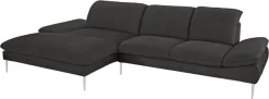 W.SCHILLIG Ecksofa »enjoy&MORE, Designsofa, bequem, zeitlos und elegant, L-Form« mit Sitztiefenverstellung, Füße silber matt, Breite 340 cm