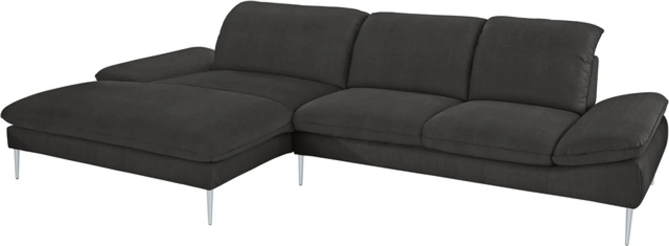 W.SCHILLIG Ecksofa »enjoy&MORE, Designsofa, bequem, zeitlos und elegant, L-Form« mit Sitztiefenverstellung, Füße silber matt, Breite 340 cm