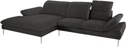 W.SCHILLIG Ecksofa »enjoy&MORE, Designsofa, bequem, zeitlos und elegant, L-Form« mit Sitztiefenverstellung, Füße silber matt, Breite 340 cm