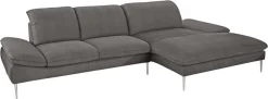 W.SCHILLIG Ecksofa »enjoy&MORE, Designsofa, bequem, zeitlos und elegant, L-Form« mit Sitztiefenverstellung, Füße Chrom glänzend, Breite 340 cm