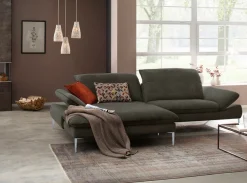 W.SCHILLIG Ecksofa »enjoy&MORE, mit tollem Sitzkomfort, elegant und bequem, L-Form« mit Sitztiefenverstellung, Füße silber matt, Breite 294 cm
