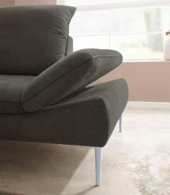W.SCHILLIG Ecksofa »enjoy&MORE, mit tollem Sitzkomfort, elegant und bequem, L-Form« mit Sitztiefenverstellung, Füße silber matt, Breite 294 cm