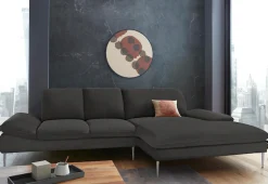 W.SCHILLIG Ecksofa »enjoy&MORE, Designsofa, elegant und bequem, L-Form« mit Sitztiefenverstellung, Füße Chrom glänzend, Breite 310 cm