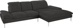 W.SCHILLIG Ecksofa »enjoy&MORE, Designsofa, elegant und bequem, L-Form« mit Sitztiefenverstellung, Füße Chrom glänzend, Breite 310 cm