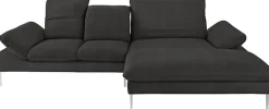 W.SCHILLIG Ecksofa »enjoy&MORE, Designsofa, elegant und bequem, L-Form« mit Sitztiefenverstellung, Füße Chrom glänzend, Breite 310 cm