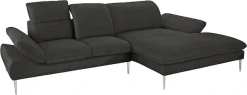 W.SCHILLIG Ecksofa »enjoy&MORE, Designsofa, elegant und bequem, L-Form« mit Sitztiefenverstellung, Füße Chrom glänzend, Breite 310 cm