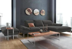 W.SCHILLIG Ecksofa »enjoy&MORE, Designsofa, elegant und bequem, L-Form« mit Sitztiefenverstellung, Füße Chrom glänzend, Breite 310 cm