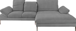 W.SCHILLIG Ecksofa »enjoy&MORE, Designsofa, bequem, zeitlos und elegant, L-Form« Sitztiefenverstellung, Füße bronze pulverbeschichtet, Breite 310 cm