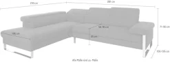 W.SCHILLIG Ecksofa »finn, toller Sitzkomfort, L-Form, hochwertige Verarbeitungsdetails« German Design Award 2016, Fußgestell Chrom glänzend, Breite 281 cm