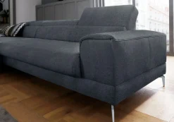 W.SCHILLIG Ecksofa »piedroo, Designsofa mit tollem Sitzkomfort, bequem und elegant, L-Form« Kopfteilverstellung, wahlweise mit Sitztiefenverstellung, Breite 343cm